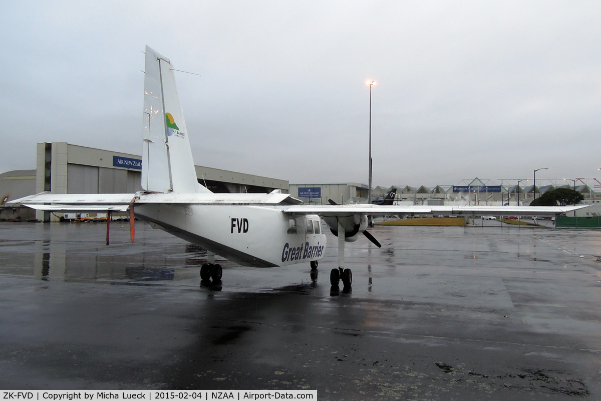 ZK-FVD, 1973 Britten-Norman BN-2A-26 Islander C/N 316, Early morning on a rainy day