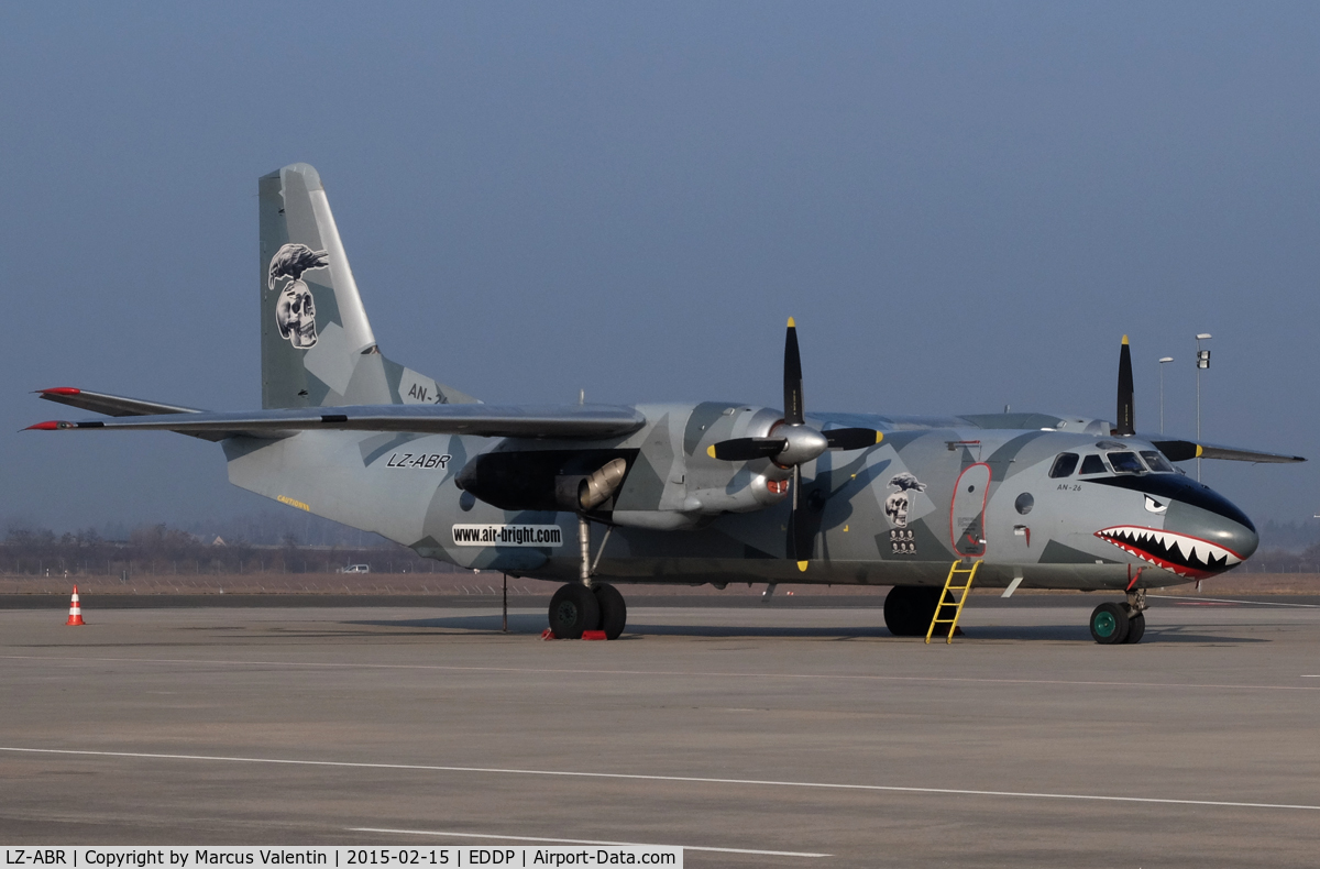 LZ-ABR, 1984 Antonov An-26B C/N 13905, nice visitor at Leipzig Airport.  Antonov-26B including livery from the Movie 