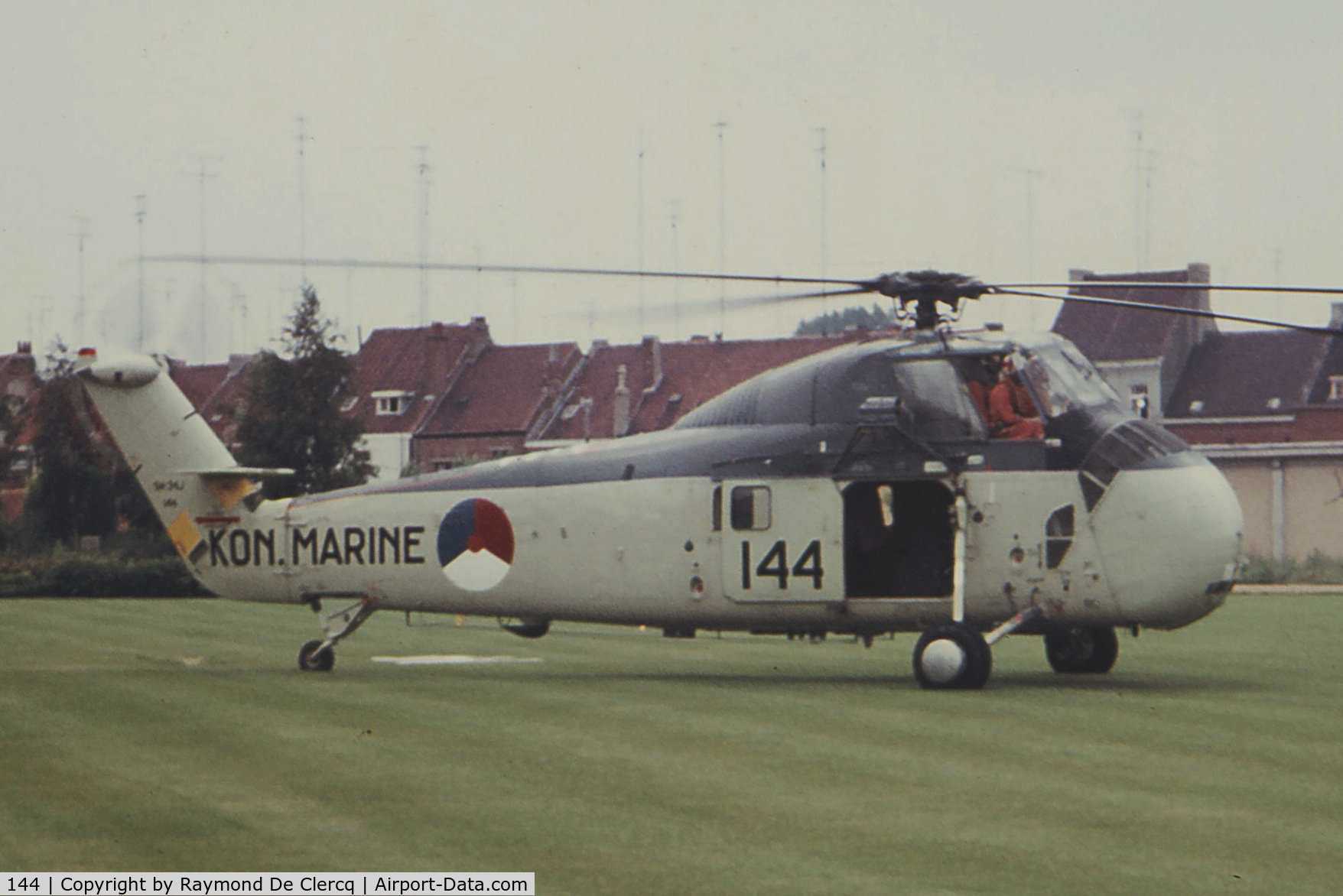 144, Sikorsky UH-34J Seabat C/N 58-1158, Seen on the Heli landing strip at the U.Z. Ghent (Hospital) for medical transport in the late 1960's.After wfu with the Royal Netherlands Navy, 144 returned to the USA as N59330.
U.Z. Ghent  Belgium.