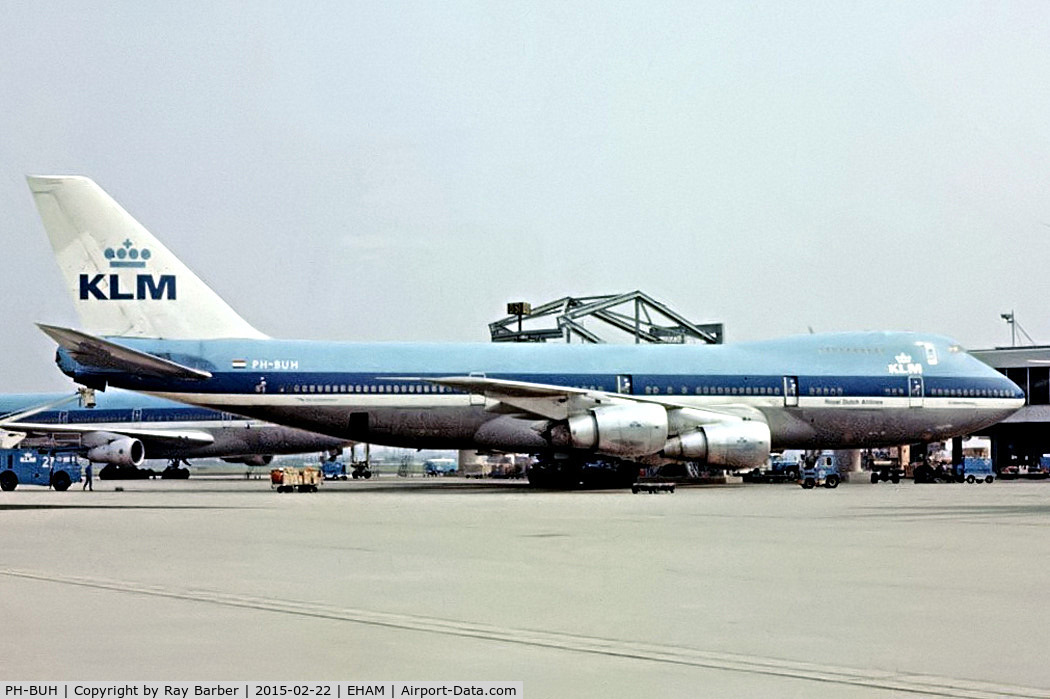 PH-BUH, 1975 Boeing 747-206B C/N 21110, Boeing 747-206B SUD [21110] (KLM Royal Dutch Airlines) Schiphol~PH 14/06/1980. From a slide.