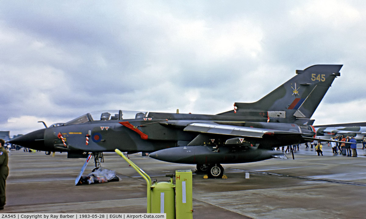 ZA545, 1981 Panavia Tornado GR.1 C/N 057/BS014/3029, BAe/Panavia Tornado GR.1 [BS014] (Royal Air Force) RAF Mildenhall~G 28/05/1983. From a slide.