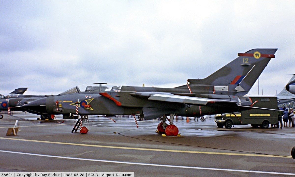 ZA604, 1982 Panavia Tornado GR.1 C/N 131/BT027/3068, BAe/Panavia Tornado GR.1 [BT027] (Royal Air Force) RAF Mildenhall~G 28/05/1983. From a slide.