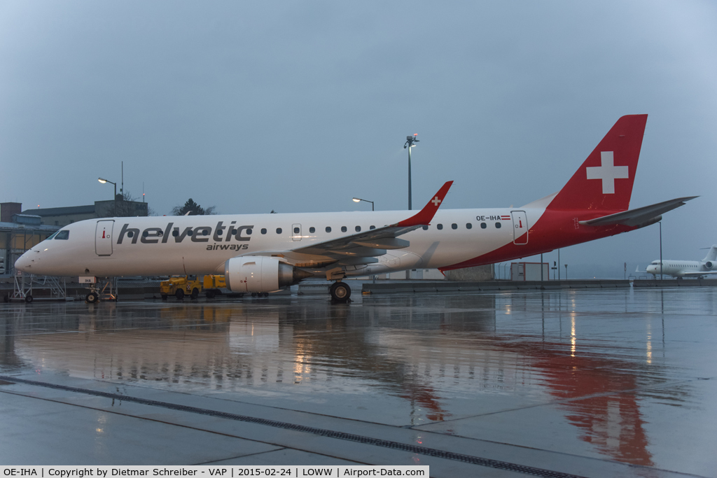 OE-IHA, 2009 Embraer 190LR (ERJ-190-100LR) C/N 19000285, Helvetic Embraer 190