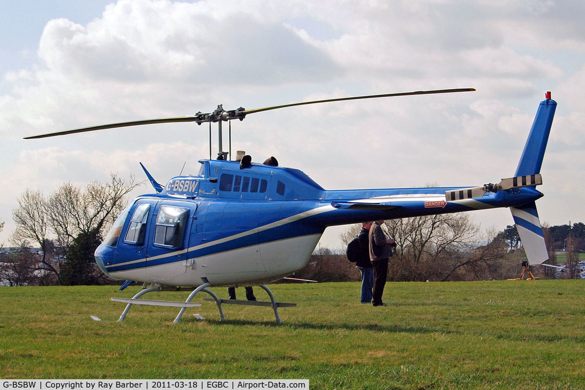 G-BSBW, 1982 Bell 206B JetRanger III C/N 3664, Bell 206B3 Jet Ranger III [3664] Cheltenham Racecourse~G 18/03/2011
