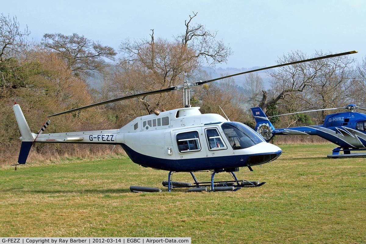 G-FEZZ, 1970 Agusta AB-206B JetRanger II C/N 8317, Agusta-Bell AB.206B Jet Ranger II [8317] (Helicopter Services) Cheltenham Racecourse~G 14/03/2012