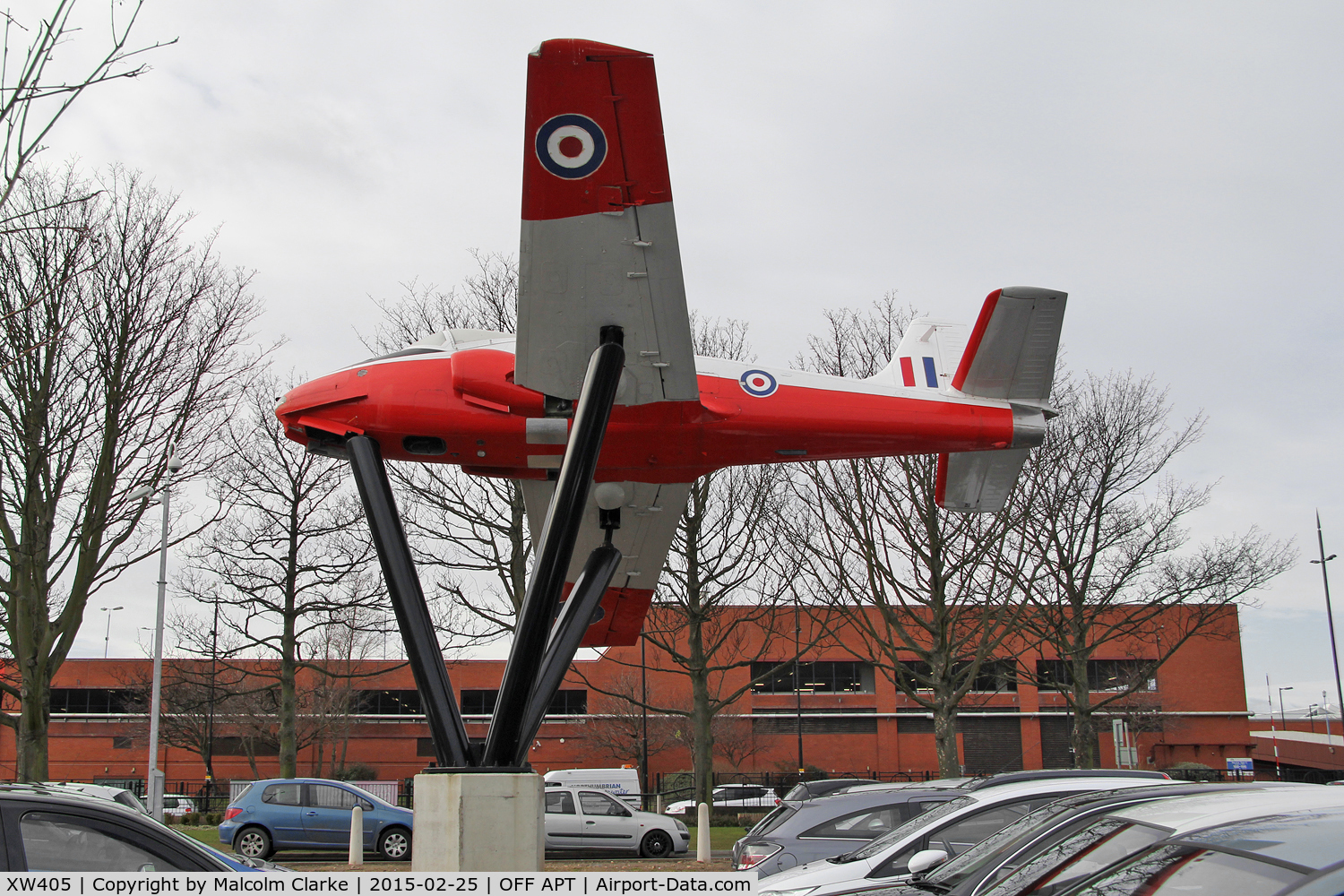 XW405, 1971 BAC 84 Jet Provost T.5A C/N EEP/JP/1027, BAC 84 Jet Provost T.5A now displayed at Hartlepool College campus. February 25th 2015.See http://www.hartlepoolfe.ac.uk/collegesaircrafttakesskies/