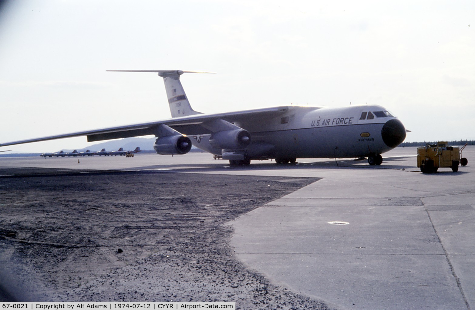 67-0021, 1967 Lockheed C-141B Starlifter C/N 300-6272, At Canadian Force Station, Goose Bay, Labrador in 1974.