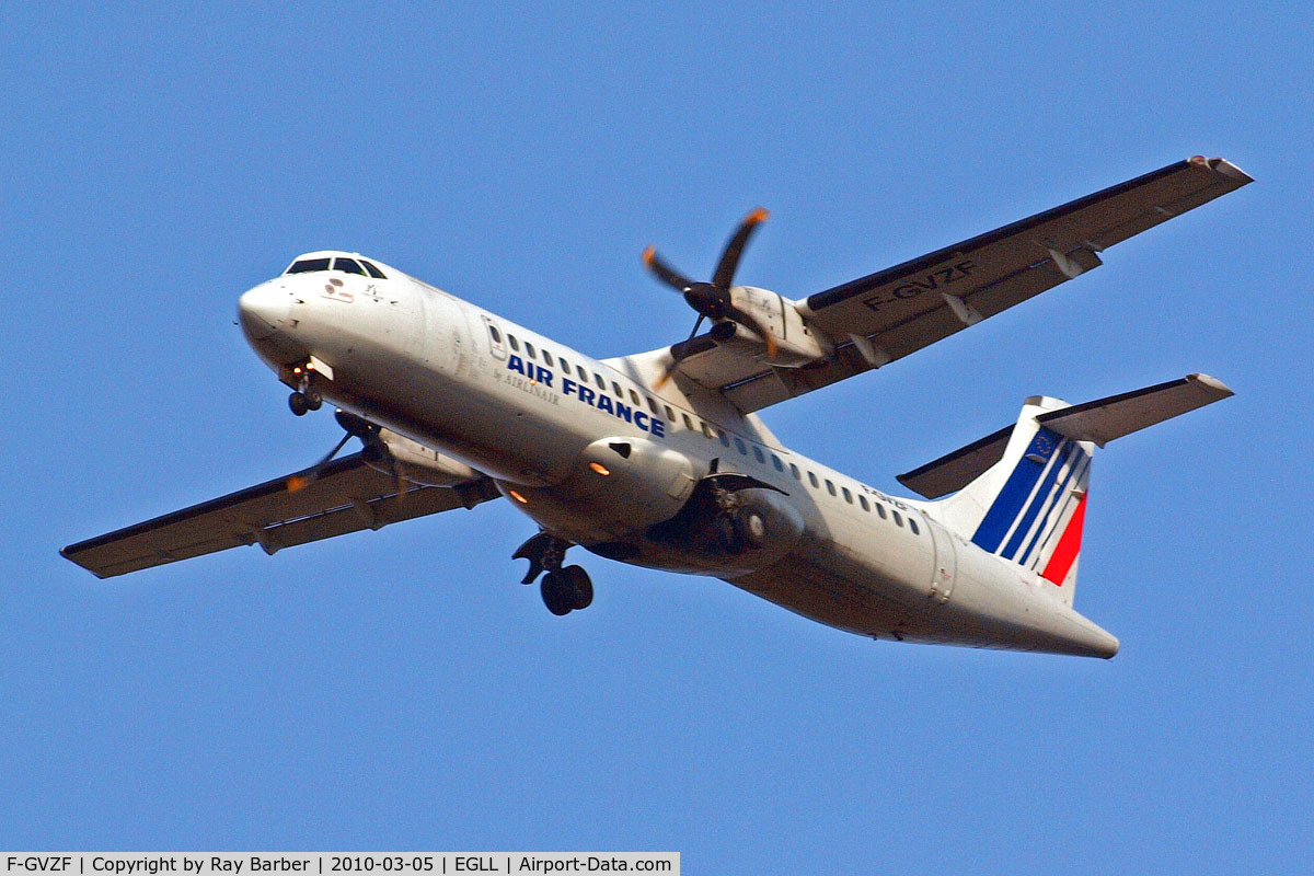 F-GVZF, 1995 ATR 72-212 C/N 461, Aerospatiale ATR-72-212 [461] (Airlinair) Home~G 05/03/2010. On approach 27R.