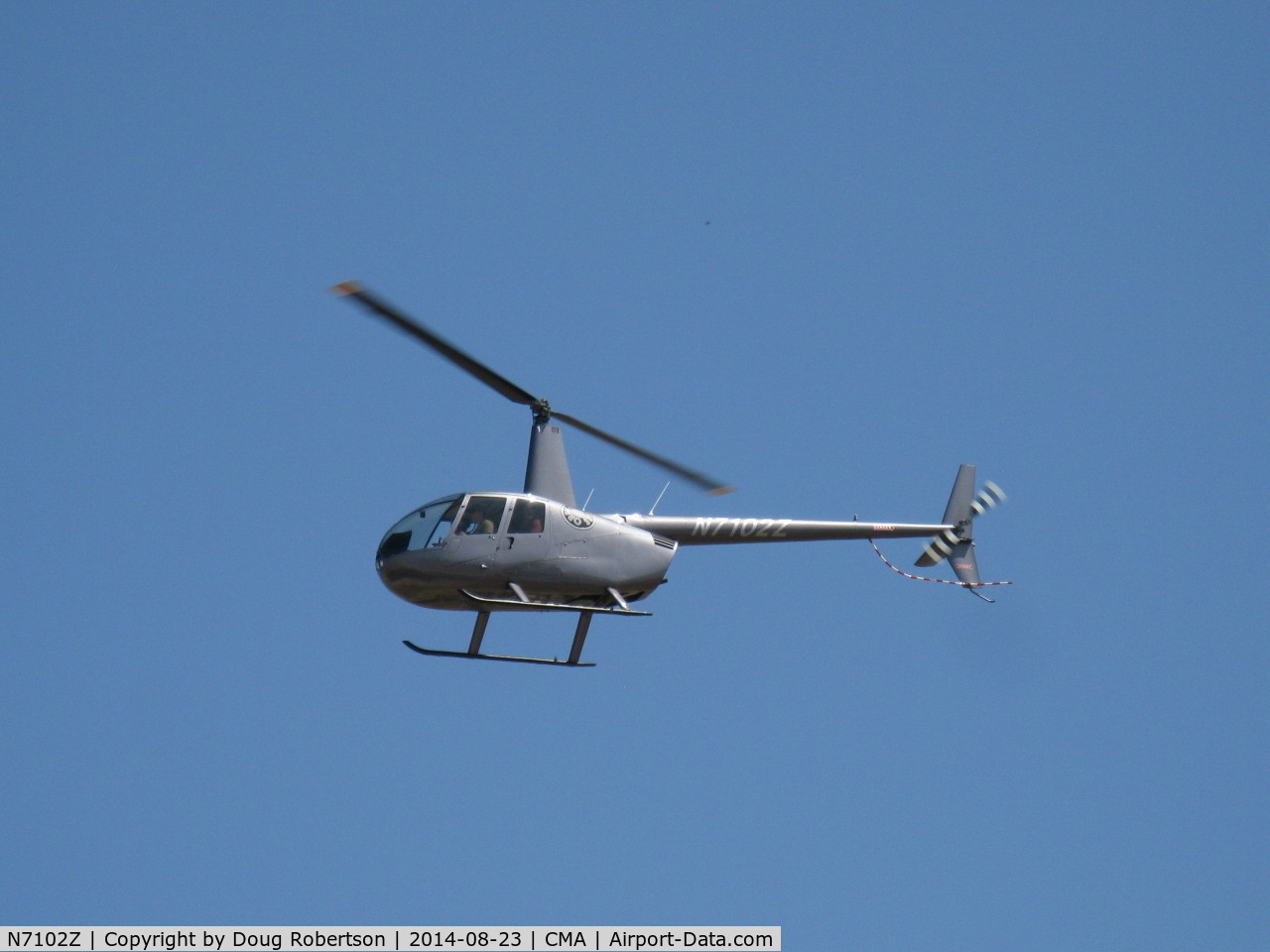 N7102Z, 2013 Robinson R44 C/N 2309, 2013 Robinson R44, Lycoming O-540 260 Hp derated to 225 Hp for takeoff, 205 Hp continuous, another short paid ride at CMA Airshow.