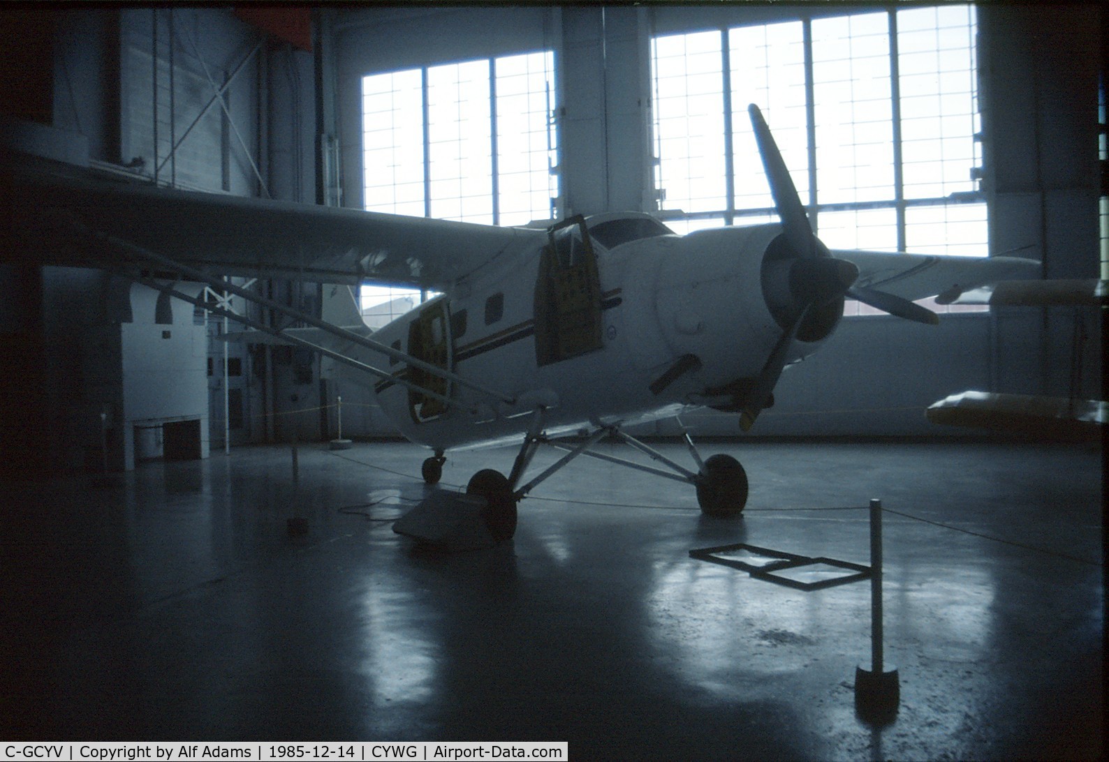 C-GCYV, Fairchild F11-2 Husky C/N 2, At the Royal Aviation Museum of Western Canada, Winnipeg, Manitoba in 1985.