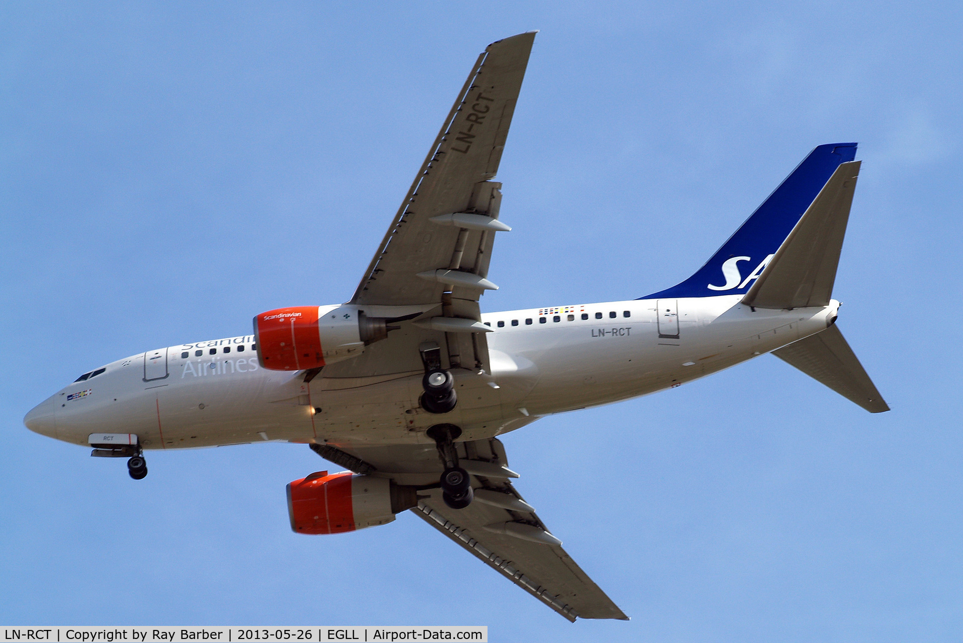 LN-RCT, 1999 Boeing 737-683 C/N 30189, Boeing 737-683 [30189] (SAS Scandinavian Airlines) Home~G 26/05/2013. On approach 27R.