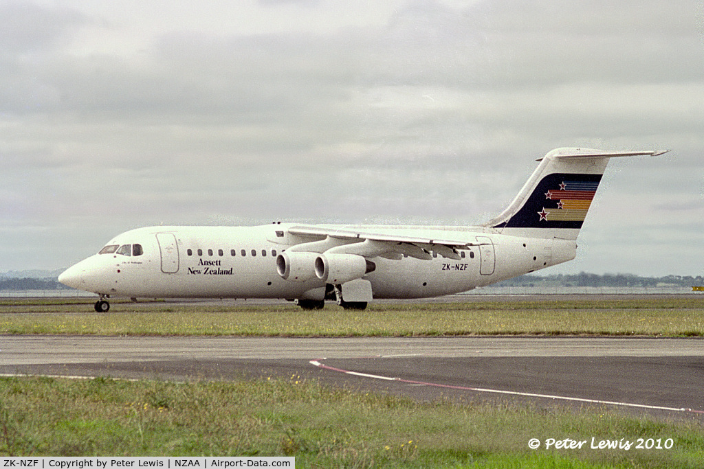 ZK-NZF, 1989 British Aerospace BAe.146-300 C/N E3134, Bilmans Management Ltd., Christchurch (t/a Ansett New Zealand).  1995