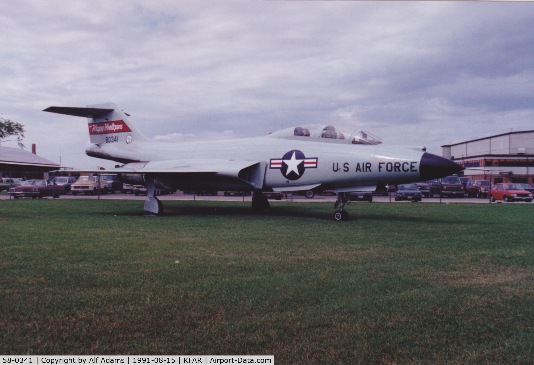 58-0341, McDonnell F-101B Voodoo C/N 713, At Hector Field, Fargo, North Dakota in 1991.
