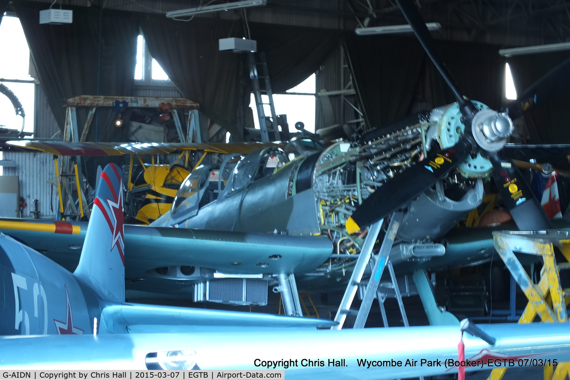 G-AIDN, 1944 Supermarine 502 Spitfire TR.8 (LF.VIIIc) C/N 6S/729058, in the PPS hangar at Booker