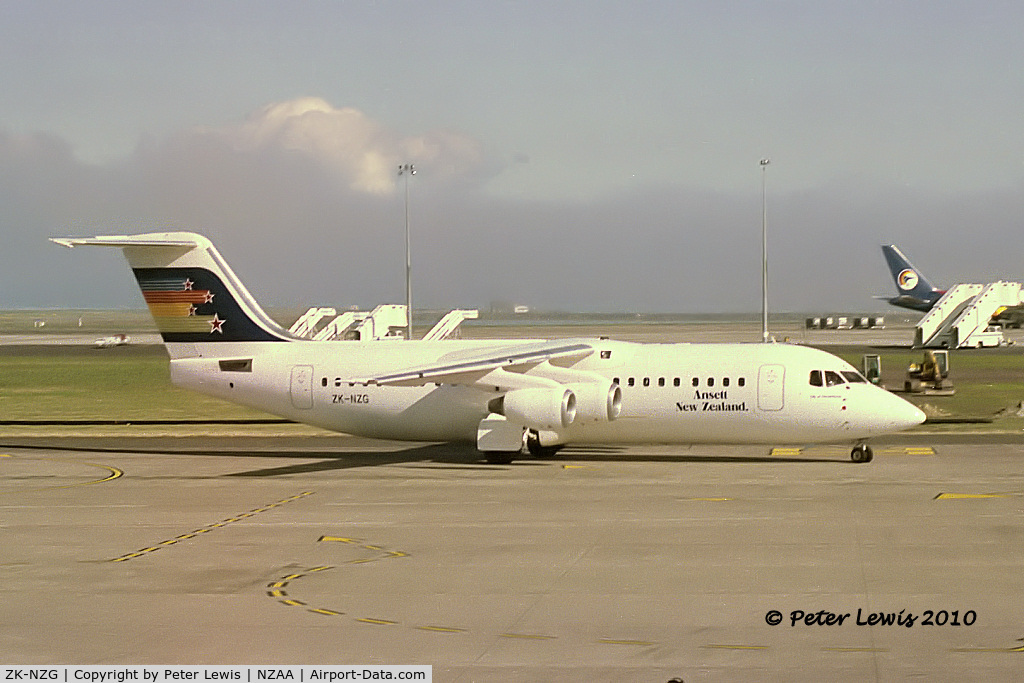 ZK-NZG, 1989 British Aerospace BAe.146-300A C/N E3135, Bilmans Management Ltd., Christchurch (t/a Ansett New Zealand).  1993