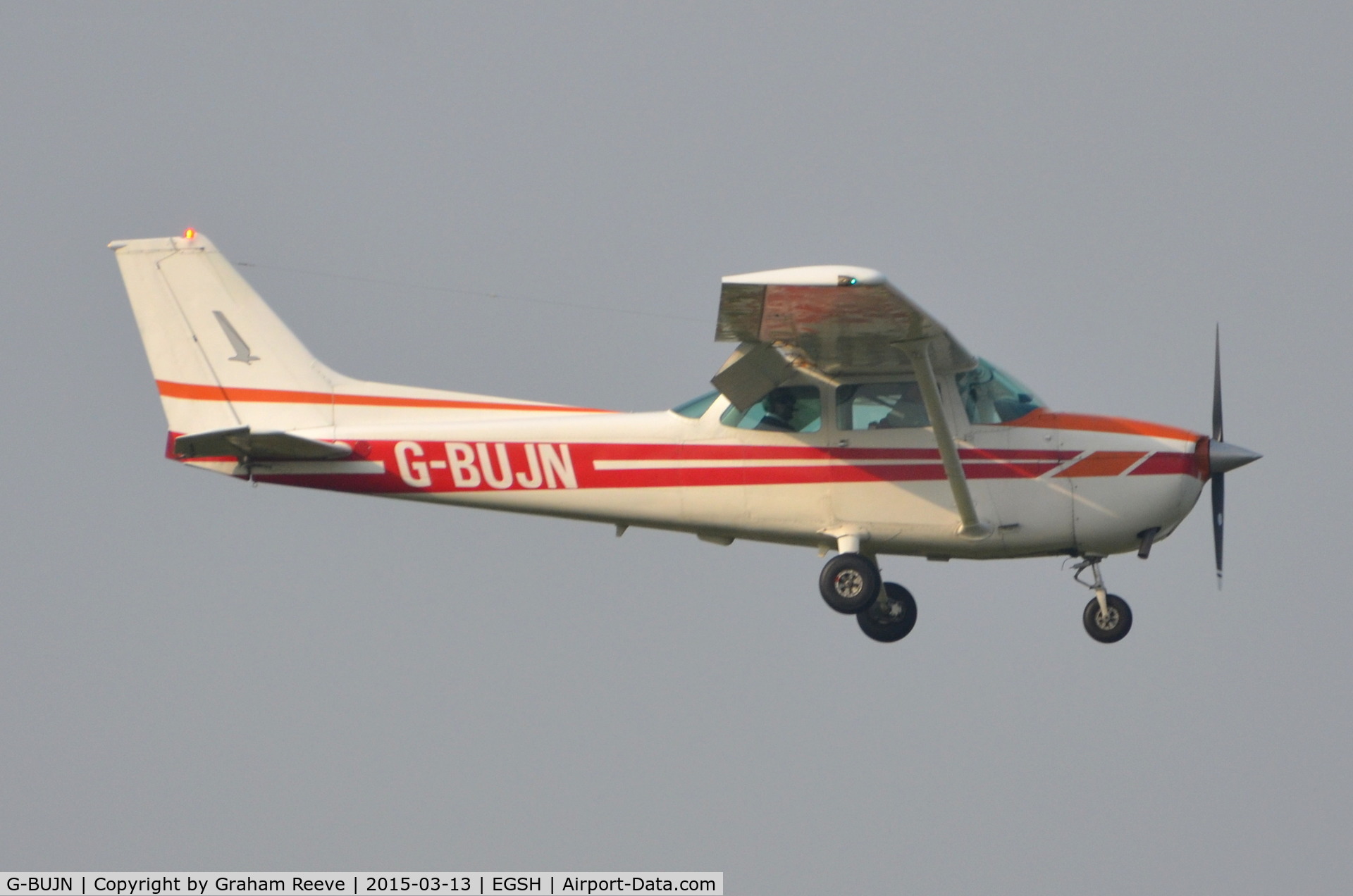G-BUJN, 1979 Cessna 172N C/N 172-72713, Landing at Norwich.