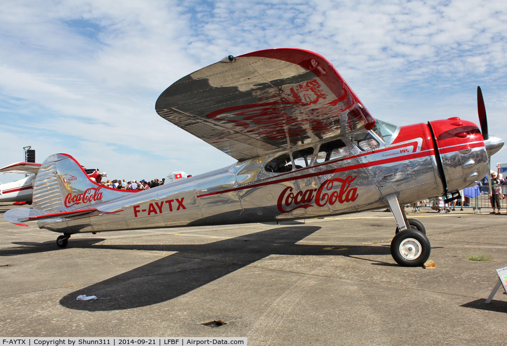 F-AYTX, 1950 Cessna 195 C/N 7496, Participant of the LFBF Airshow 2014 - Demo aircraft