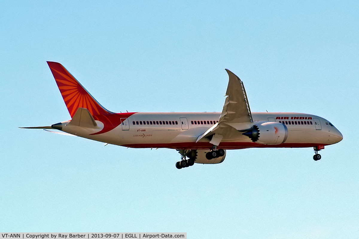 VT-ANN, 2013 Boeing 787-8 Dreamliner C/N 36285, Boeing 787-8 Dreamliner [36285] (Air India) Home~G 07/09/2013. On approach 27L.