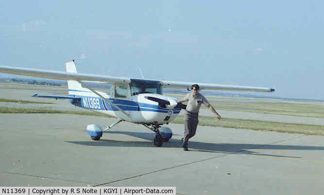 N11369, 1973 Cessna 150L C/N 15075359, Photo shows N11369 being moved to hangar by a previous owner in about 1983