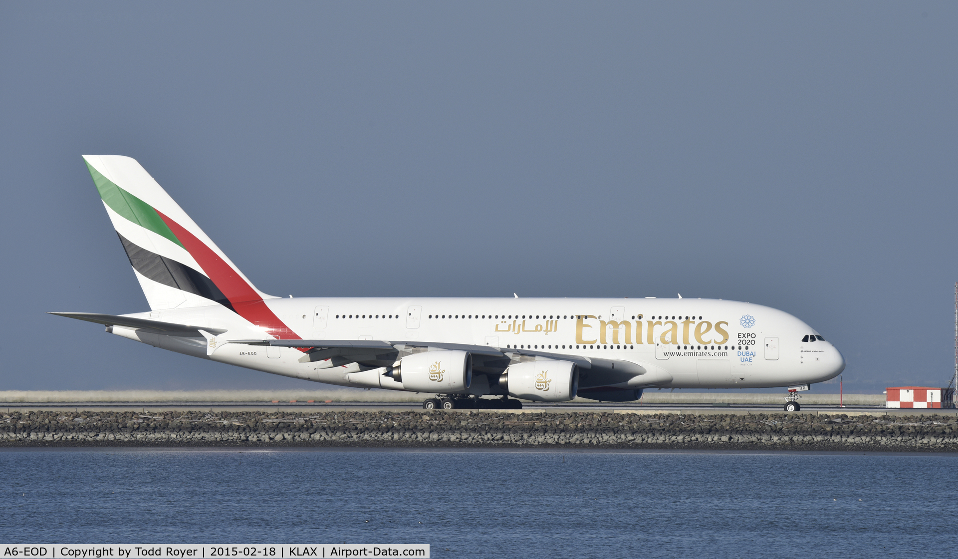 A6-EOD, 2014 Airbus A380-861 C/N 168, Taxiing for departure at SFO