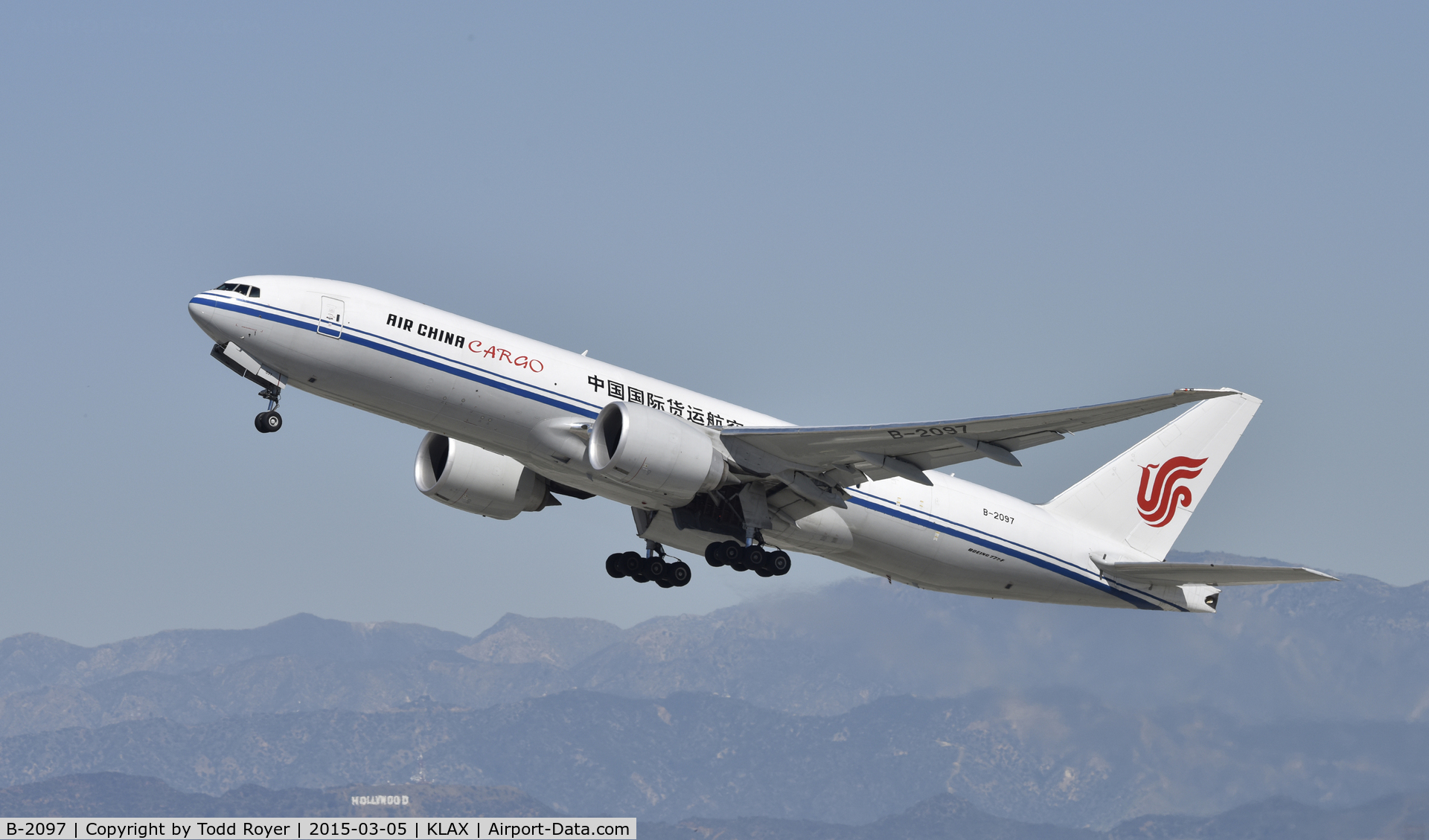 B-2097, 2014 Boeing 777-FFT C/N 44680, Departing LAX on 25R