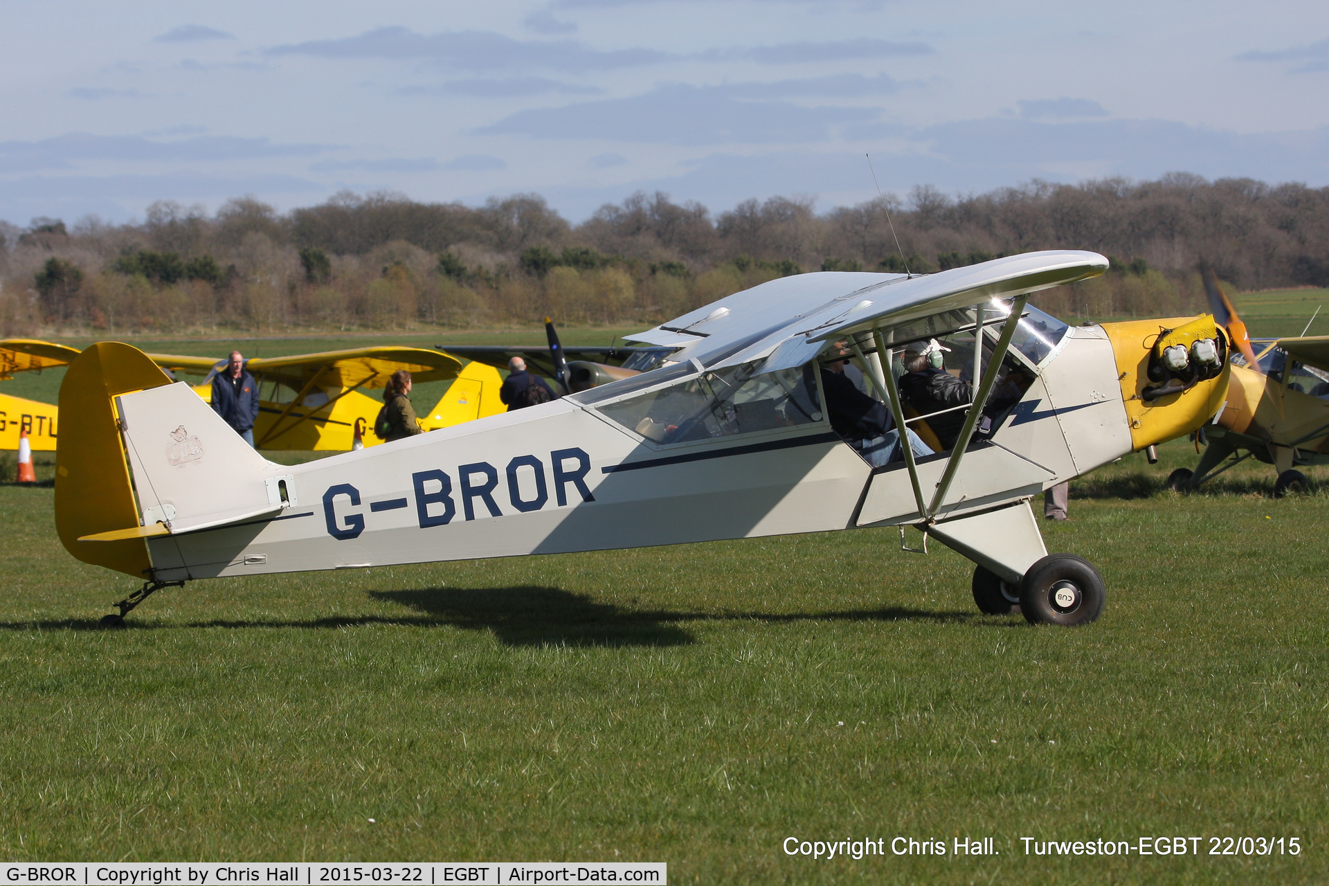 G-BROR, 1943 Piper L-4H Grasshopper (J3C-65D) C/N 10885, at the Vintage Aircraft Club spring rally