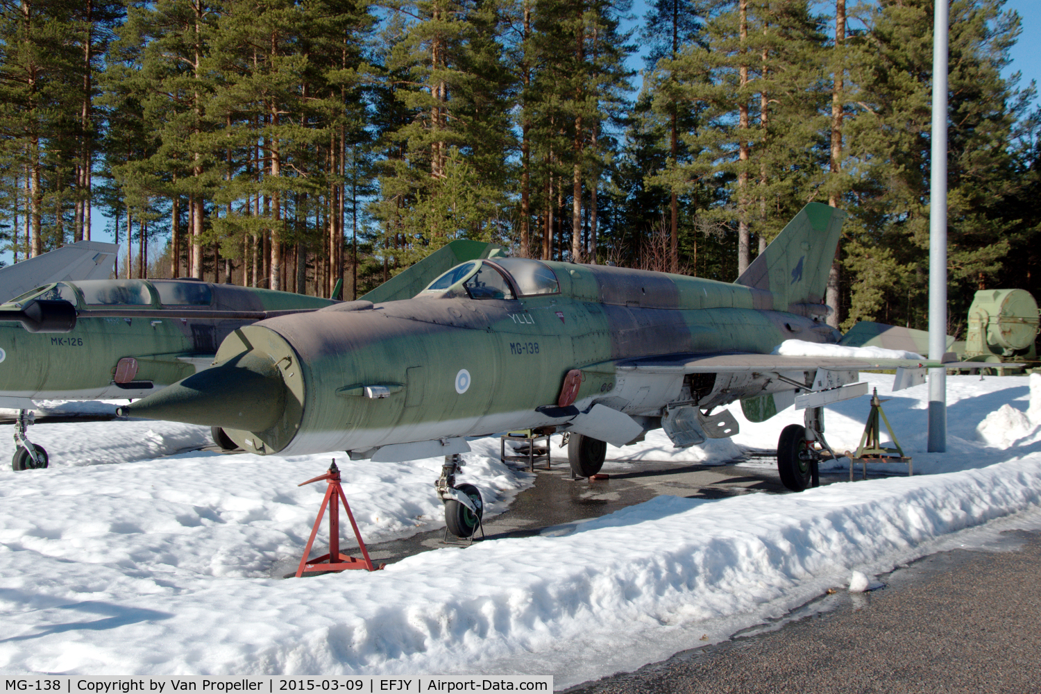 MG-138, Mikoyan-Gurevich MiG-21bis C/N N75084608, MiG-21bis of the Finnish Air Force at the Aviation Museum of Central Finland at Tikkakoski.