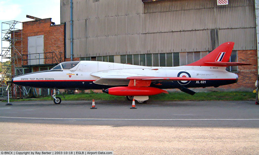 G-BNCX, 1959 Hawker Hunter T.7 C/N 41H/695454, Hawker Hunter T.7 [41H/695454] (Royal Air Force) Brooklands Museum~G 18/10/2003