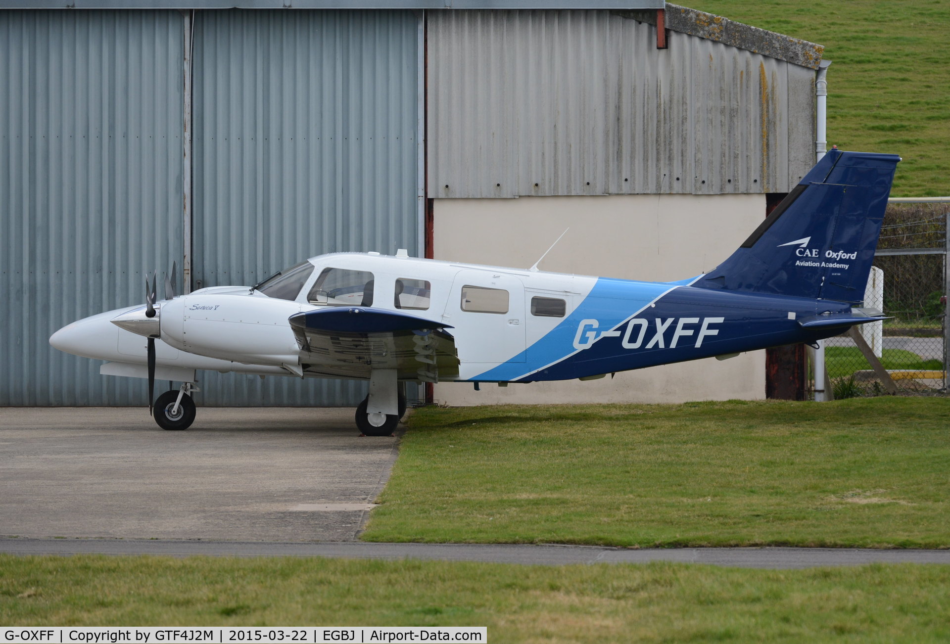 G-OXFF, 2013 Piper PA-34-220T Seneca V C/N 34-49485, G-OXFF at Staverton 22.3.15