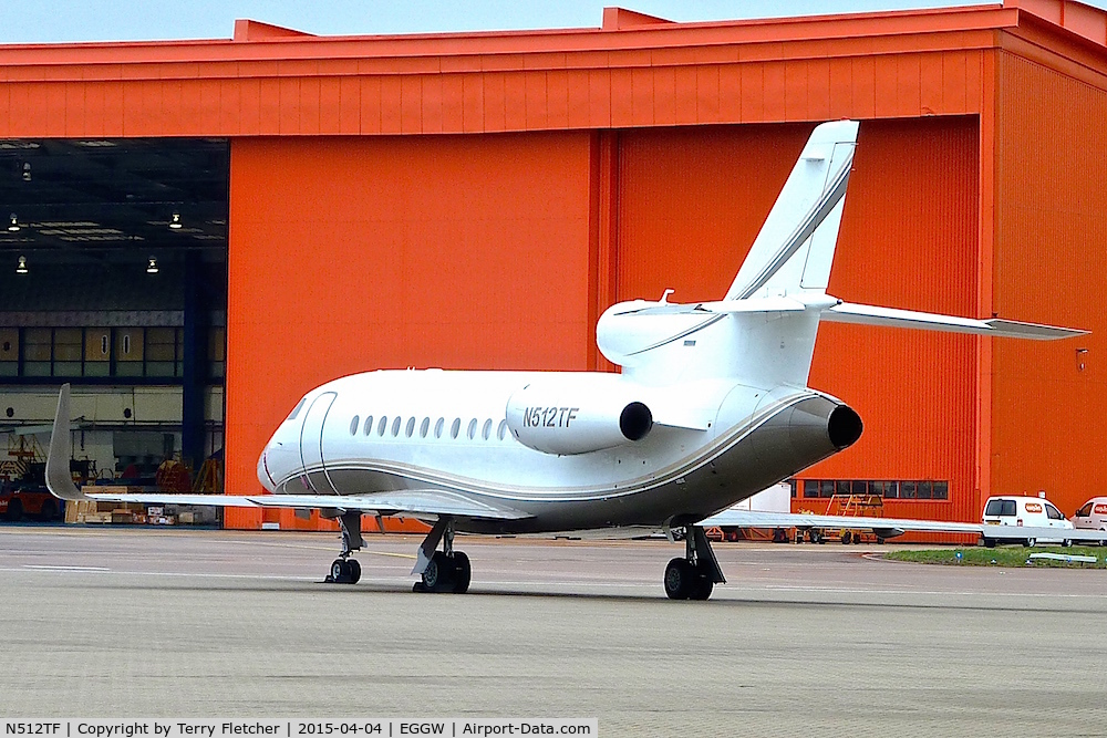 N512TF, 2007 Dassault Falcon 900EX C/N 184, At Luton in April 2015