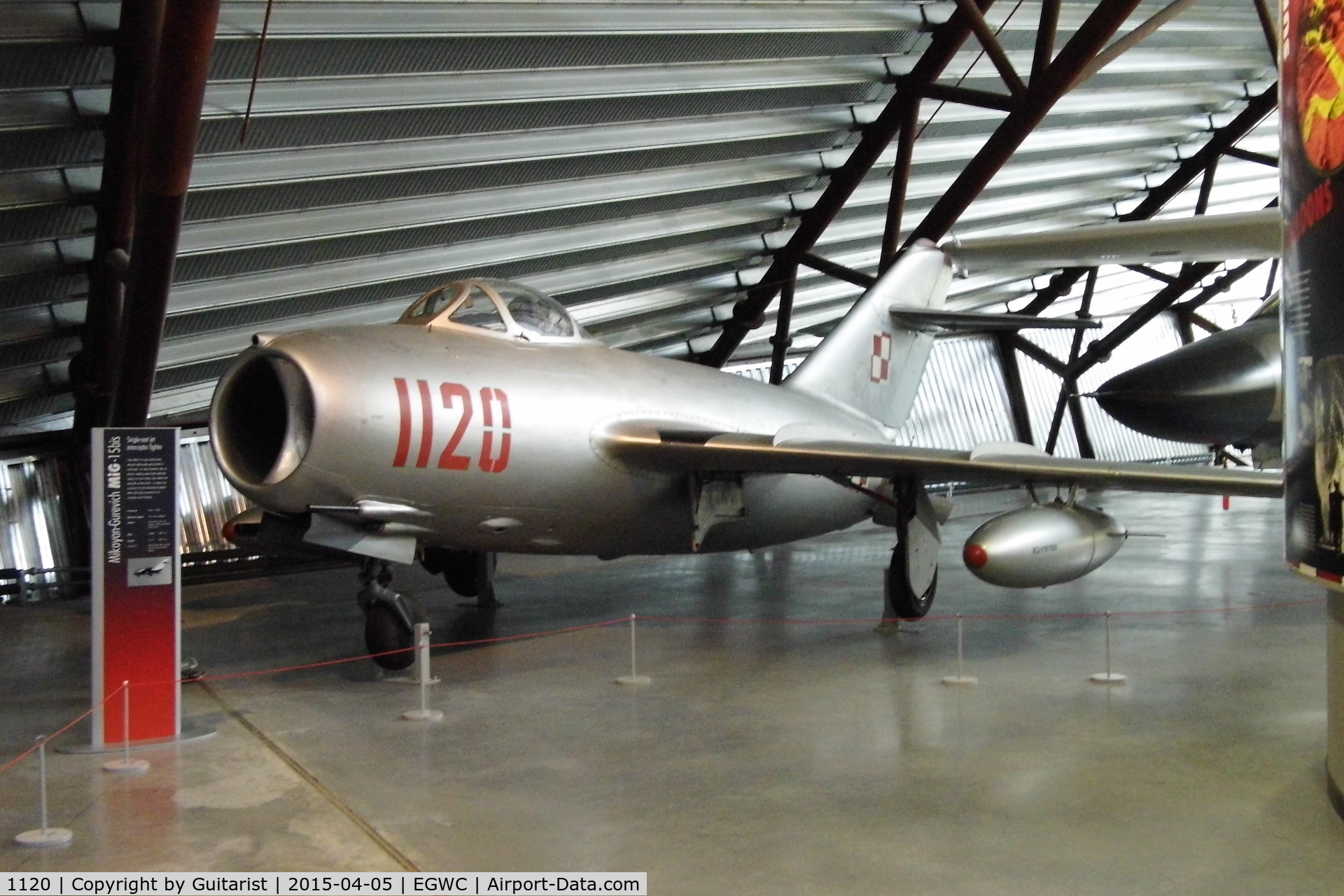 1120, 1955 Mikoyan-Gurevich MiG-15bis (Lim-2) C/N 1B01120, Cosford Air Museum
