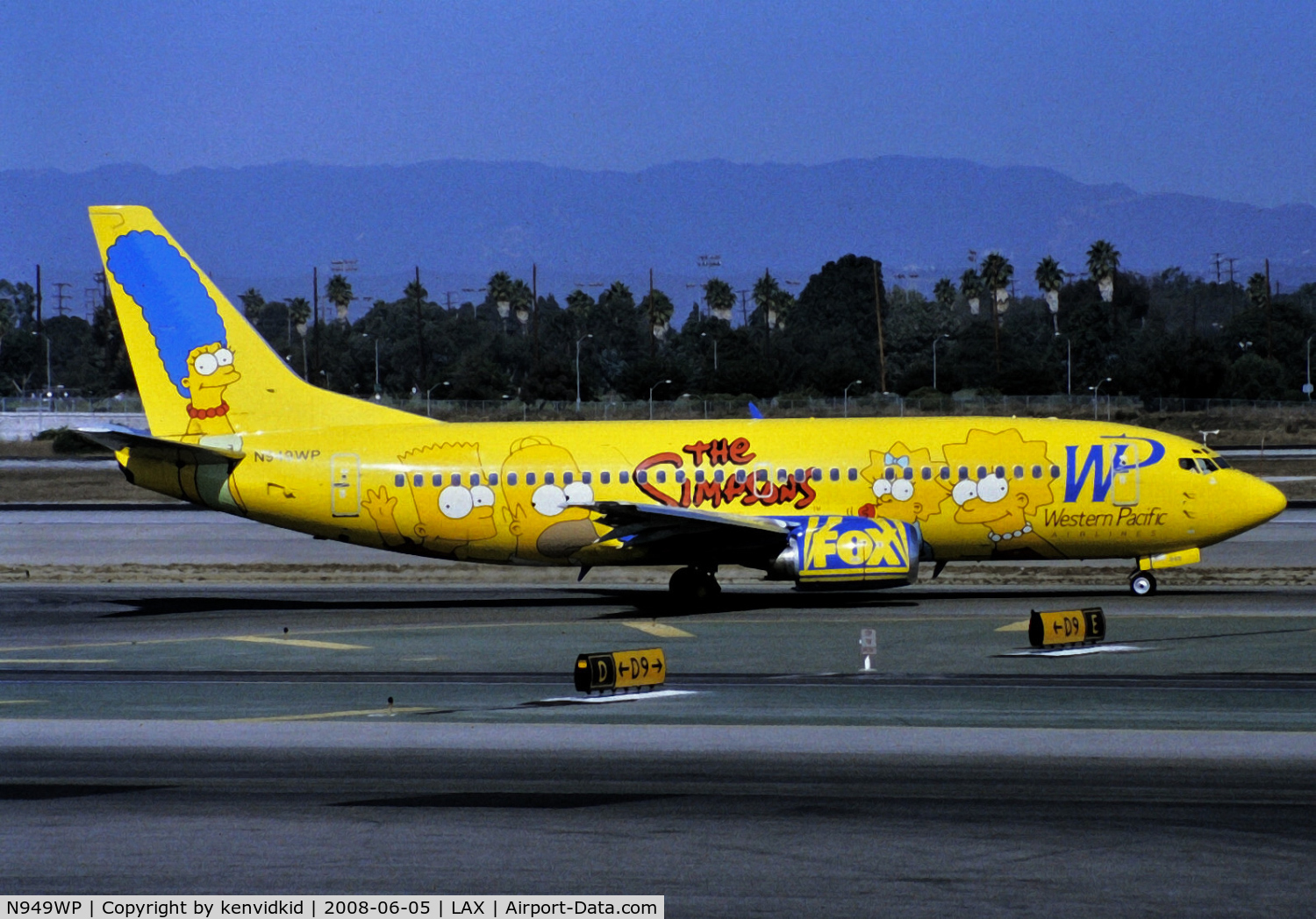 N949WP, 1985 Boeing 737-301 C/N 23230, At LAX circa 1996