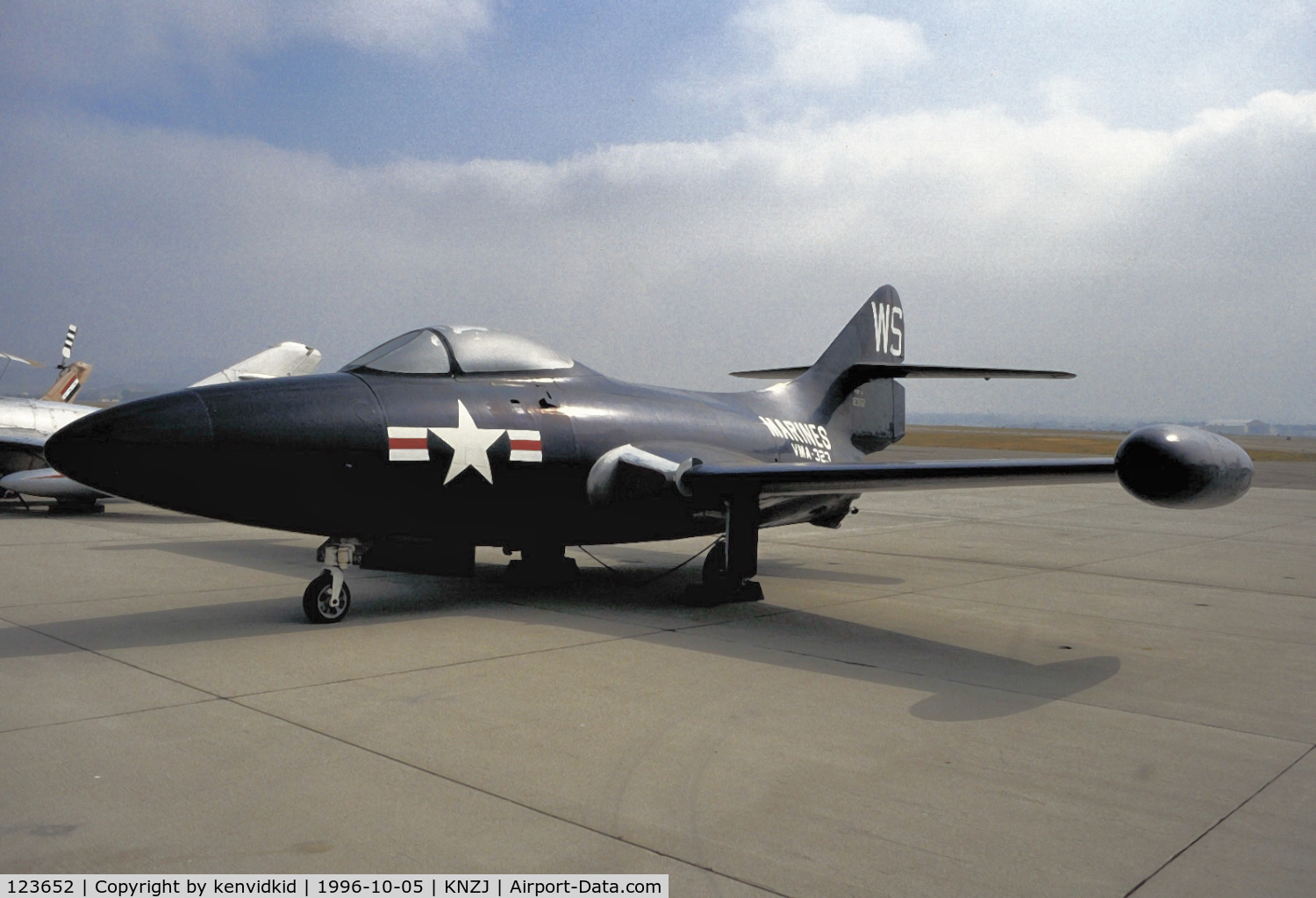 123652, Grumman F9F-2 Panther C/N K-357, Copied from slide.