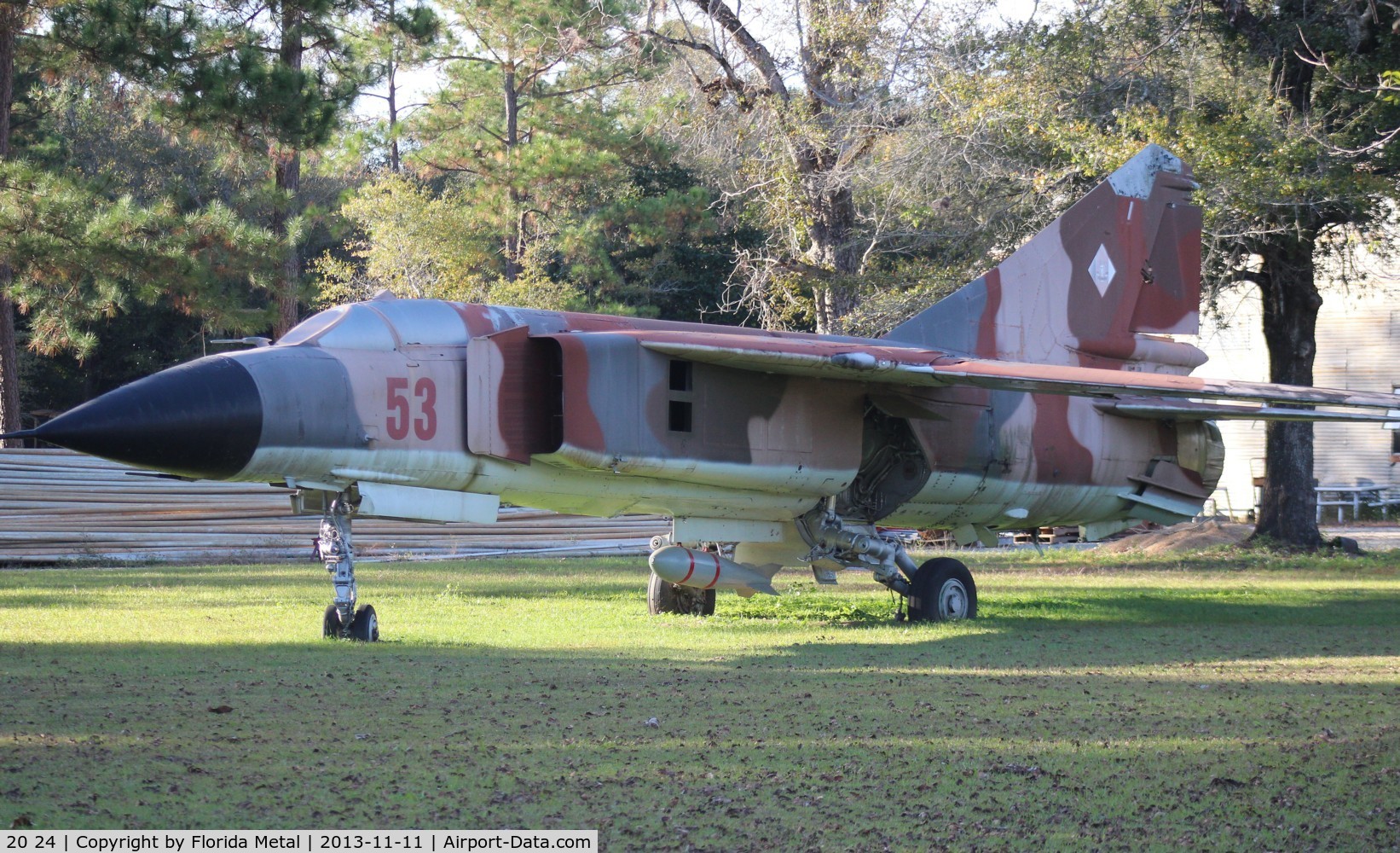 20 24, Mikoyan-Gurevich MiG-23 C/N Not found 20 24, Mig 23 located in a yard in the Panhandle of Florida