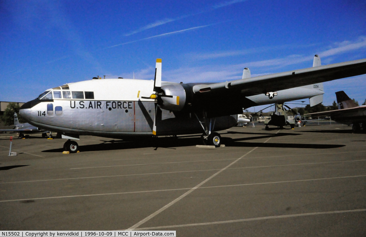 N15502, Fairchild C-119G Flying Boxcar C/N 10825, Copied from slide.