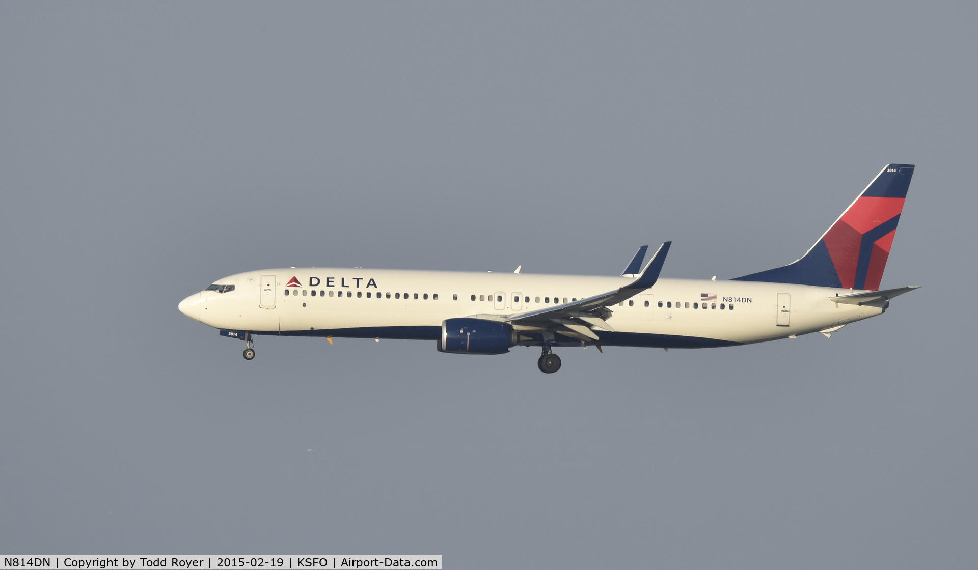 N814DN, 2014 Boeing 737-932/ER C/N 31924, Landing at SFO