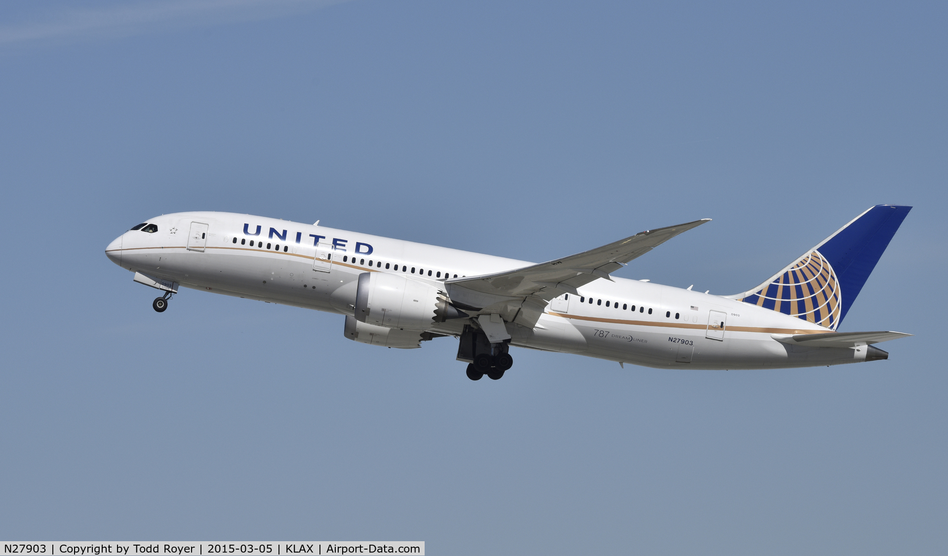 N27903, 2012 Boeing 787-8 Dreamliner C/N 34823, Departing LAX on 25R