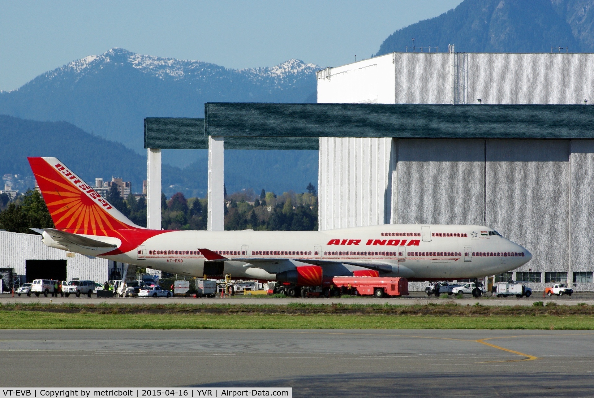 VT-EVB, 1996 Boeing 747-437 C/N 28095, This aircraft brought Indian PM Modi to Vancouver.