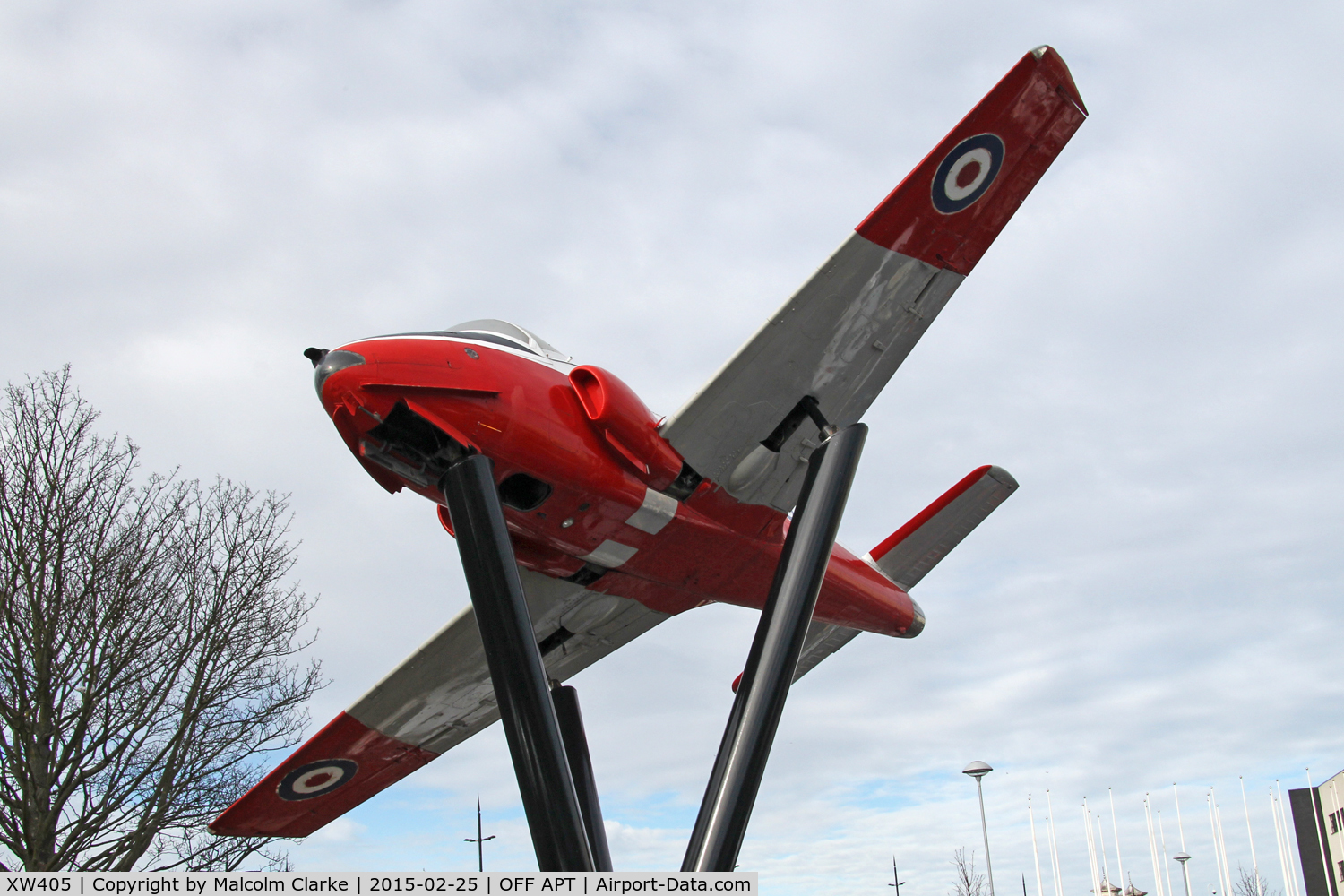 XW405, 1971 BAC 84 Jet Provost T.5A C/N EEP/JP/1027, BAC 84 Jet Provost T.5A now displayed at Hartlepool College campus. February 25th 2015. See http://www.hartlepoolfe.ac.uk/collegesaircrafttakesskies/