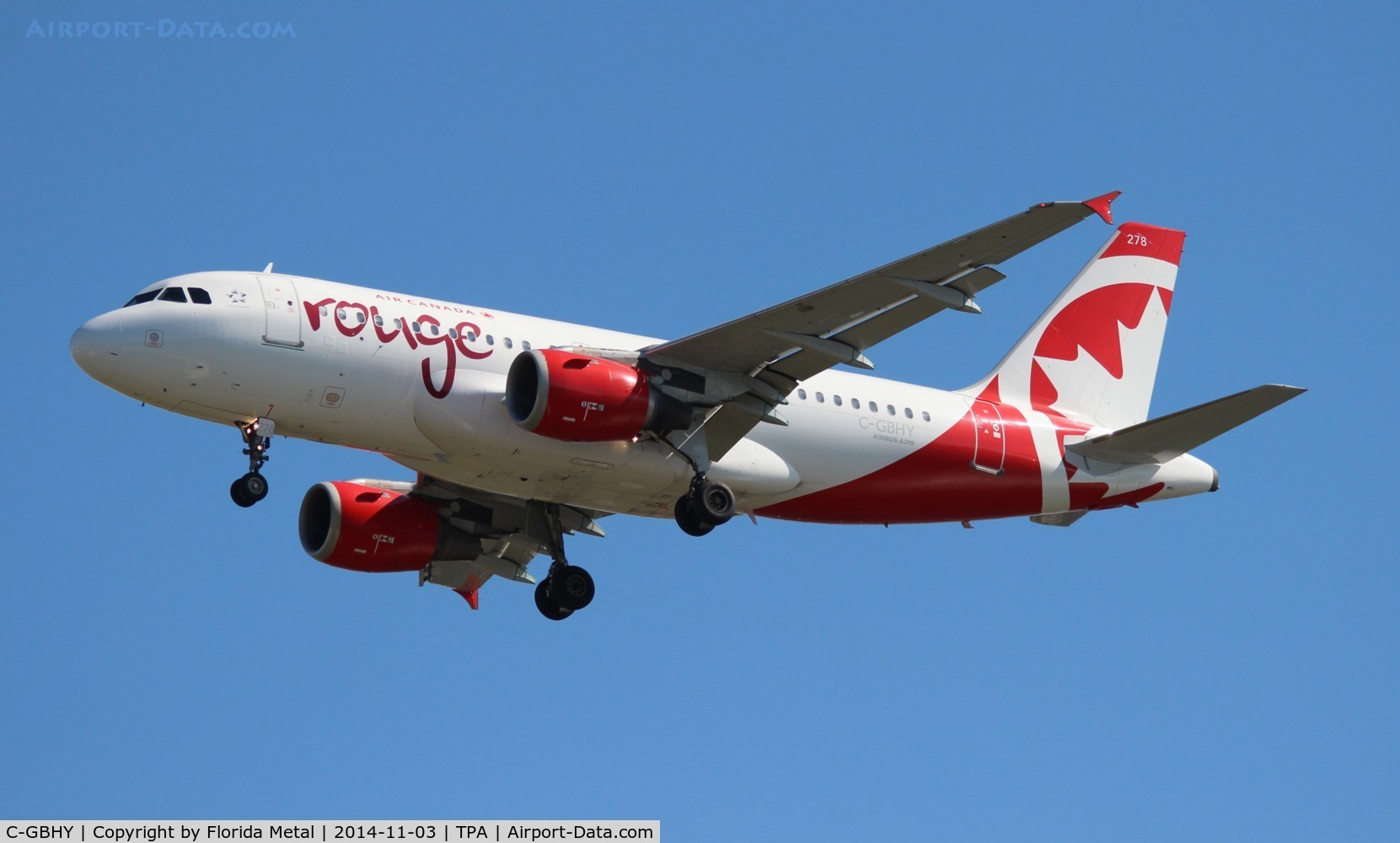 C-GBHY, 1998 Airbus A319-114 C/N 800, Air Canada Rouge