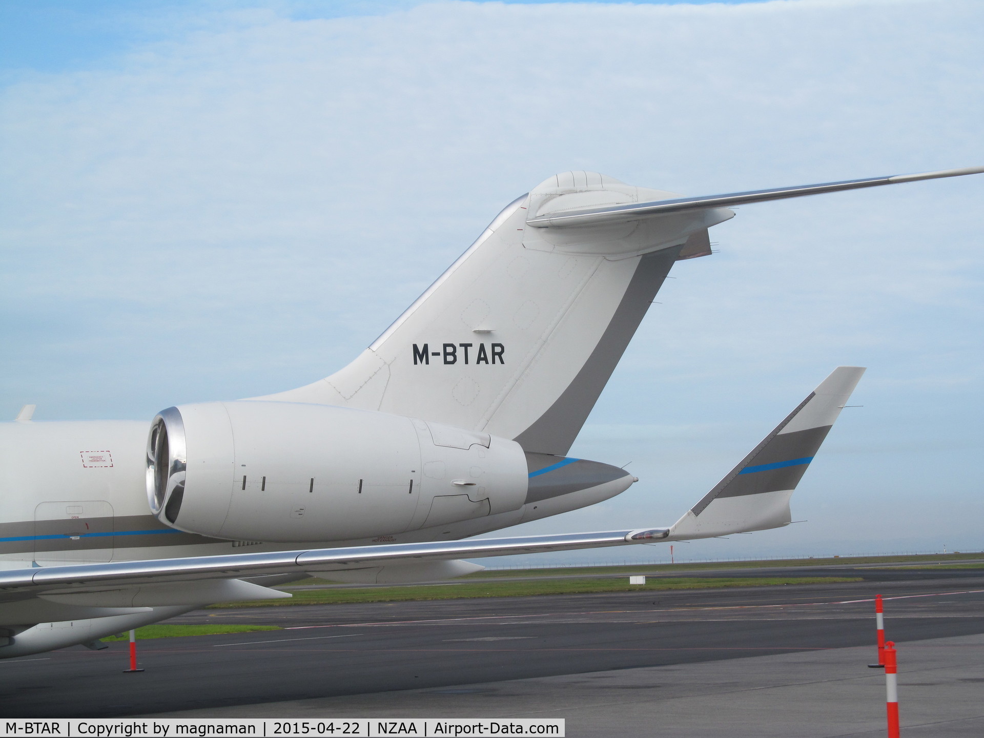 M-BTAR, 2007 Bombardier BD-700-1A10 Global Express C/N 9250, view of tail