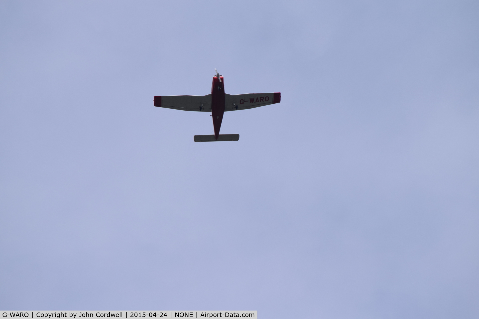 G-WARO, 1997 Piper PA-28-161 Cherokee Warrior III C/N 28-42015, Flying over Wotton-under-Edge 24th April 2015