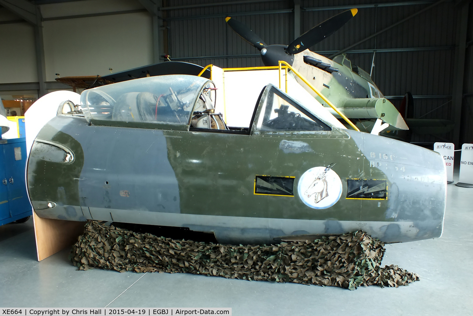 XE664, 1955 Hawker Hunter T.75 C/N Not found, at the Jet Age Museum