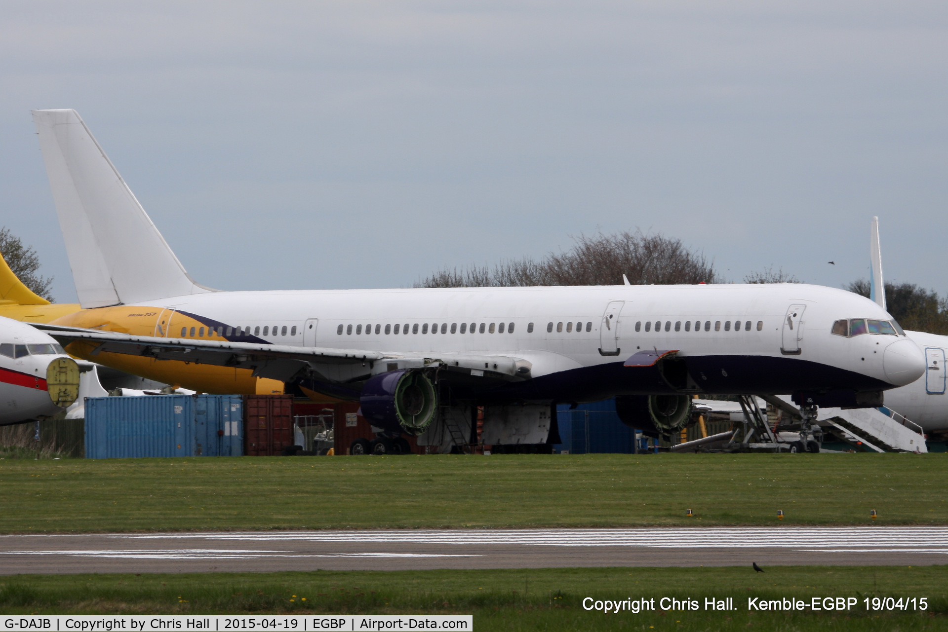 G-DAJB, 1987 Boeing 757-2T7 C/N 23770, ex Monarch, in the scrapping area at Kemble
