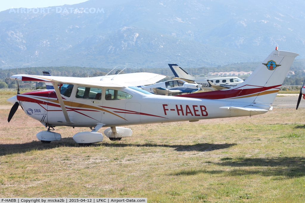 F-HAEB, 1983 Cessna 182R Skylane C/N 18268316, Parked. Crashed 19 july near Porto (Corsica)