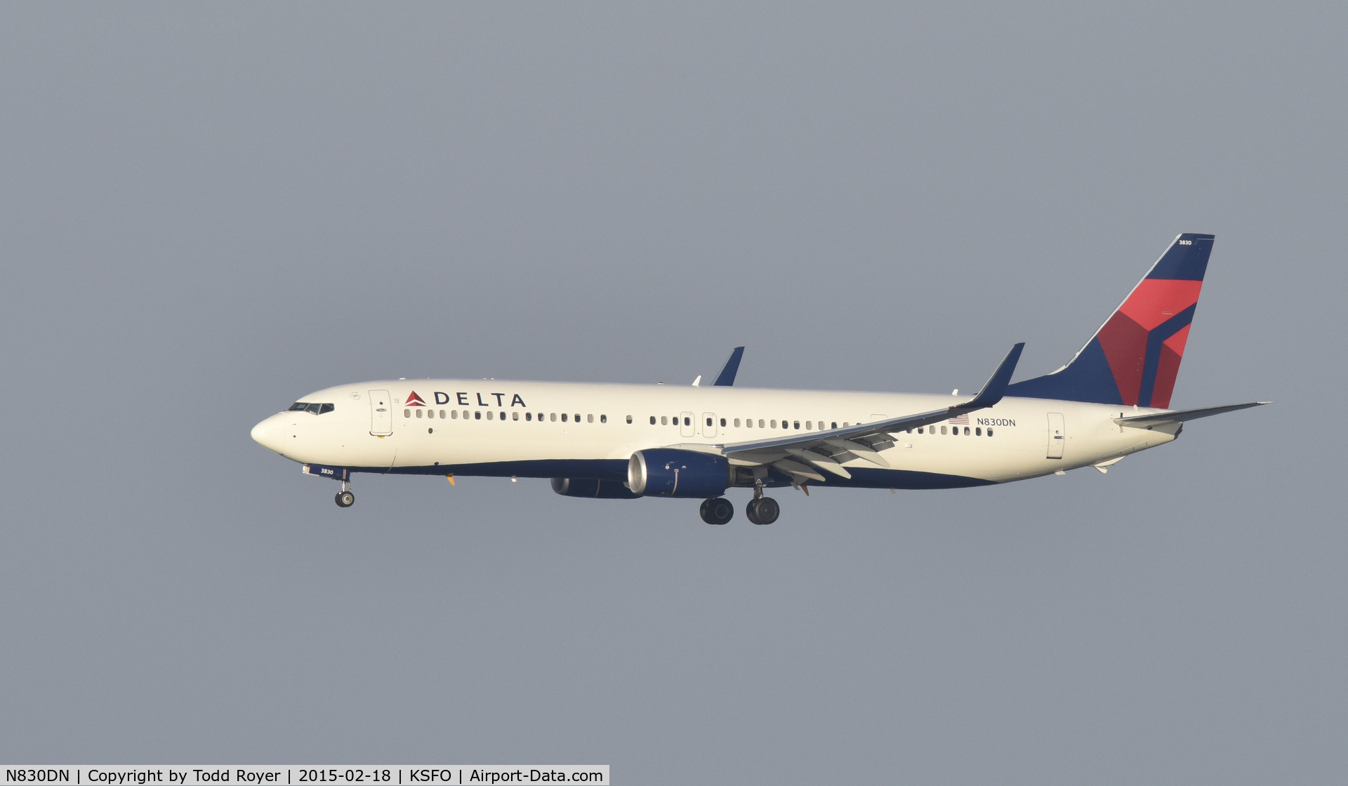 N830DN, 2014 Boeing 737-932/ER C/N 31940, Landing at SFO
