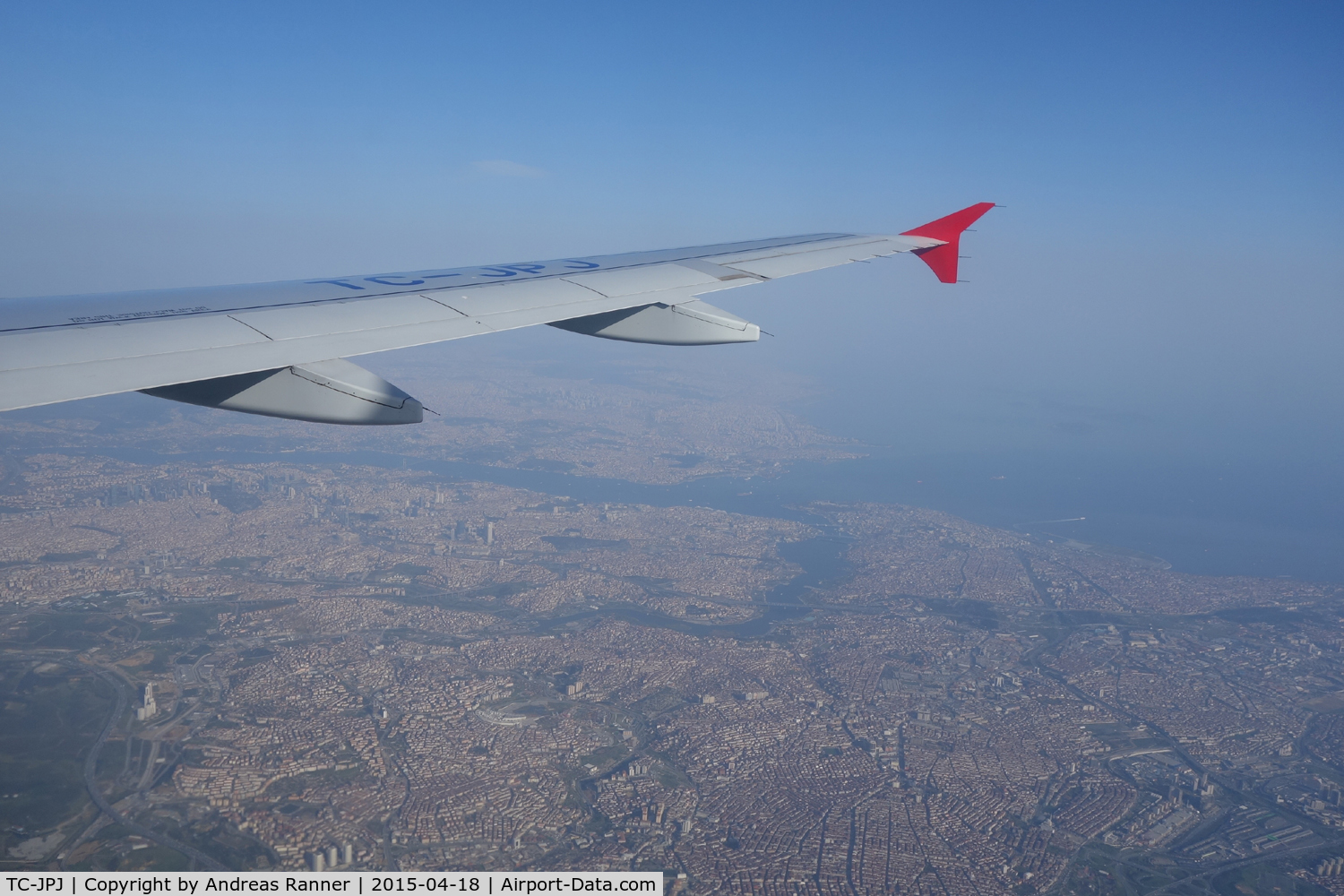 TC-JPJ, 2007 Airbus A320-232 C/N 3239, Turkish Airlines A320 over Istanbul