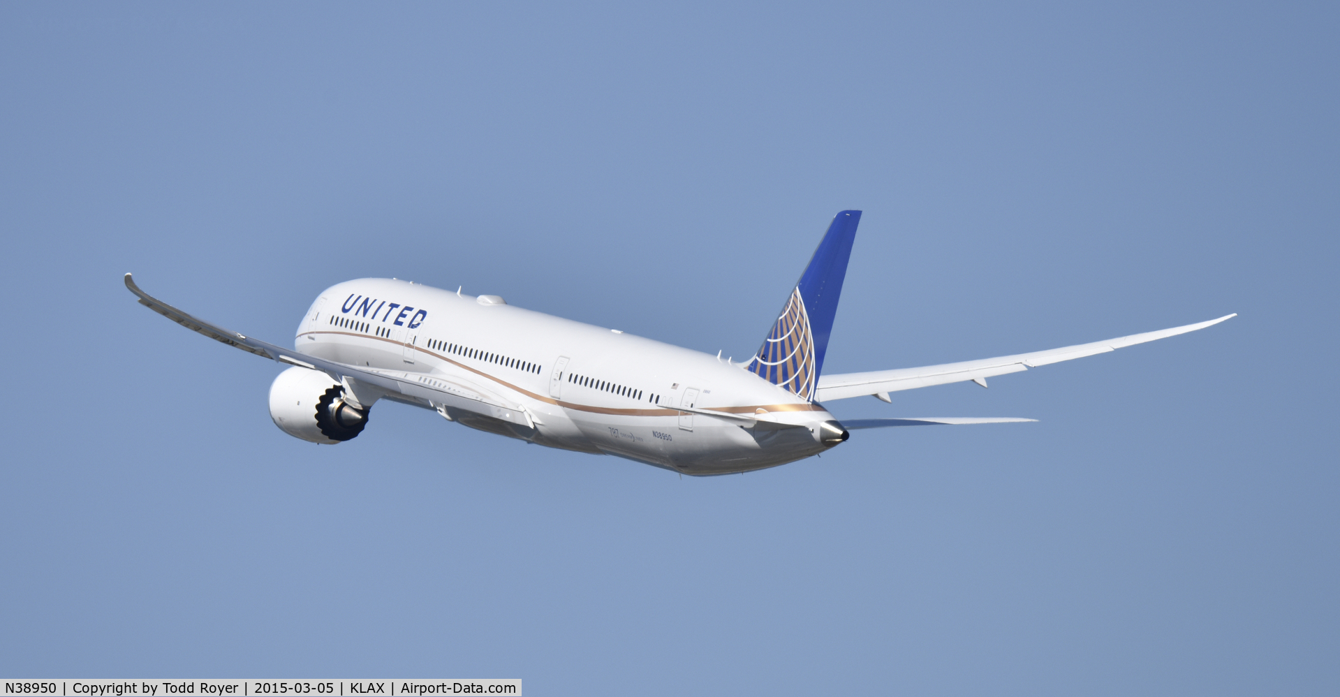 N38950, 2014 Boeing 787-9 Dreamliner Dreamliner C/N 36401, Departing LAX on 25R