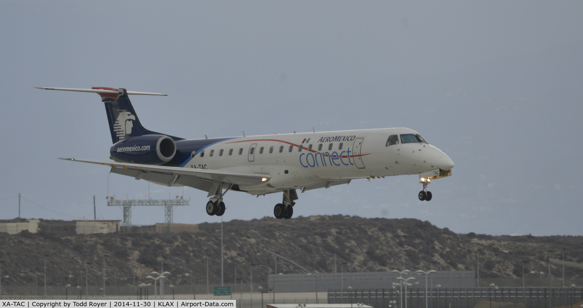 XA-TAC, 2001 Embraer ERJ-145LR (EMB-145LR) C/N 145475, Landing at LAX on 7R