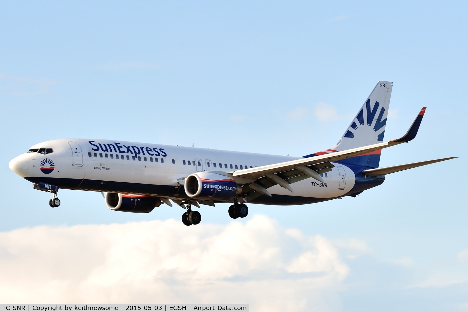 TC-SNR, 2010 Boeing 737-8HC C/N 40754, First Dalaman holiday charter of 2015.